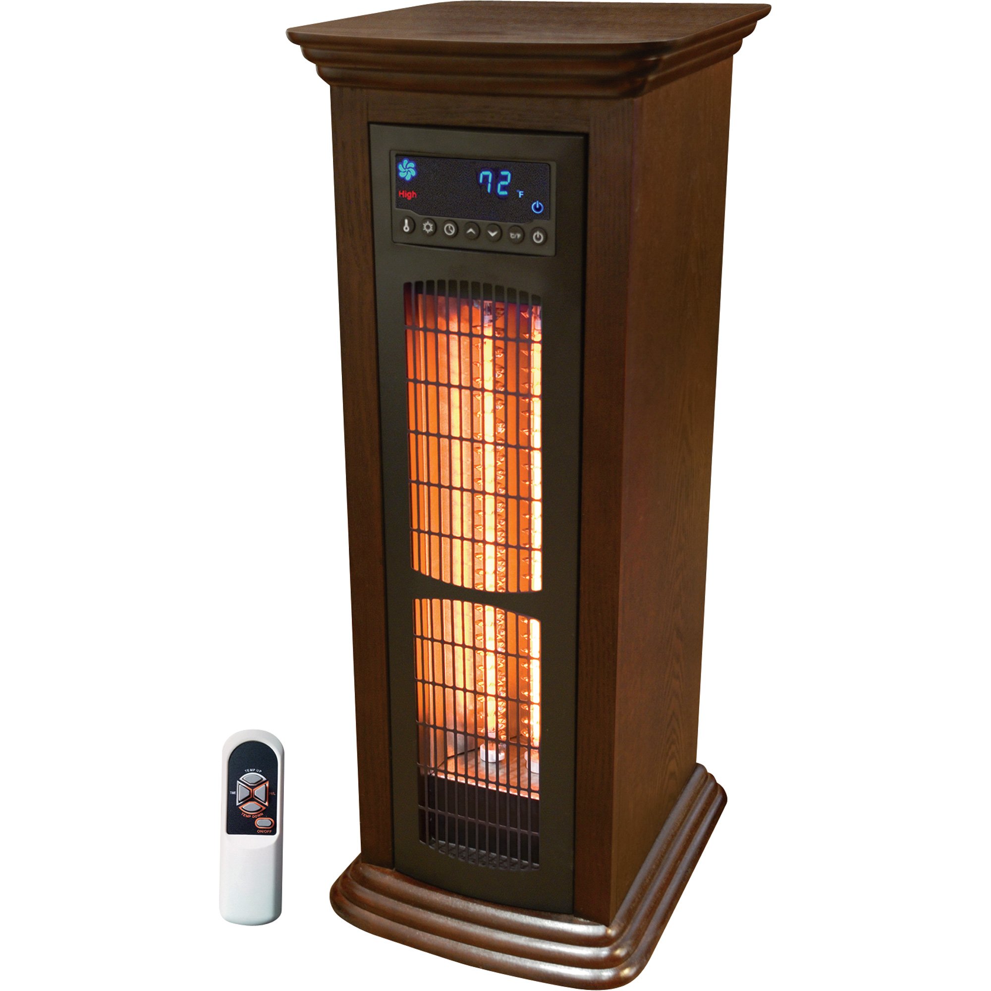 Lifepro Infrared Tower Heater — 5100 BTU, Dark Oak, Model# LS-IRTWR-1